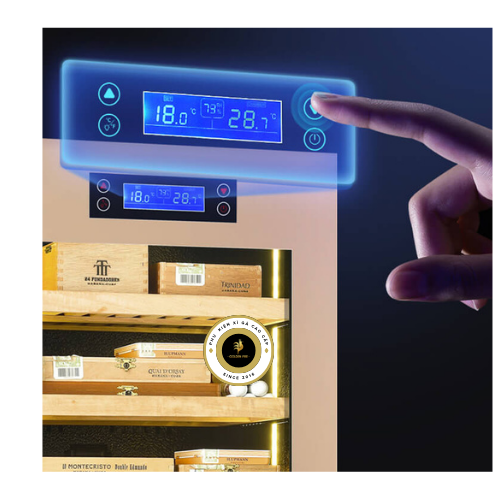 Tủ điện xì gà sức chứa 500 điếu chính hãng  Golden Fire GF098 GOLD343